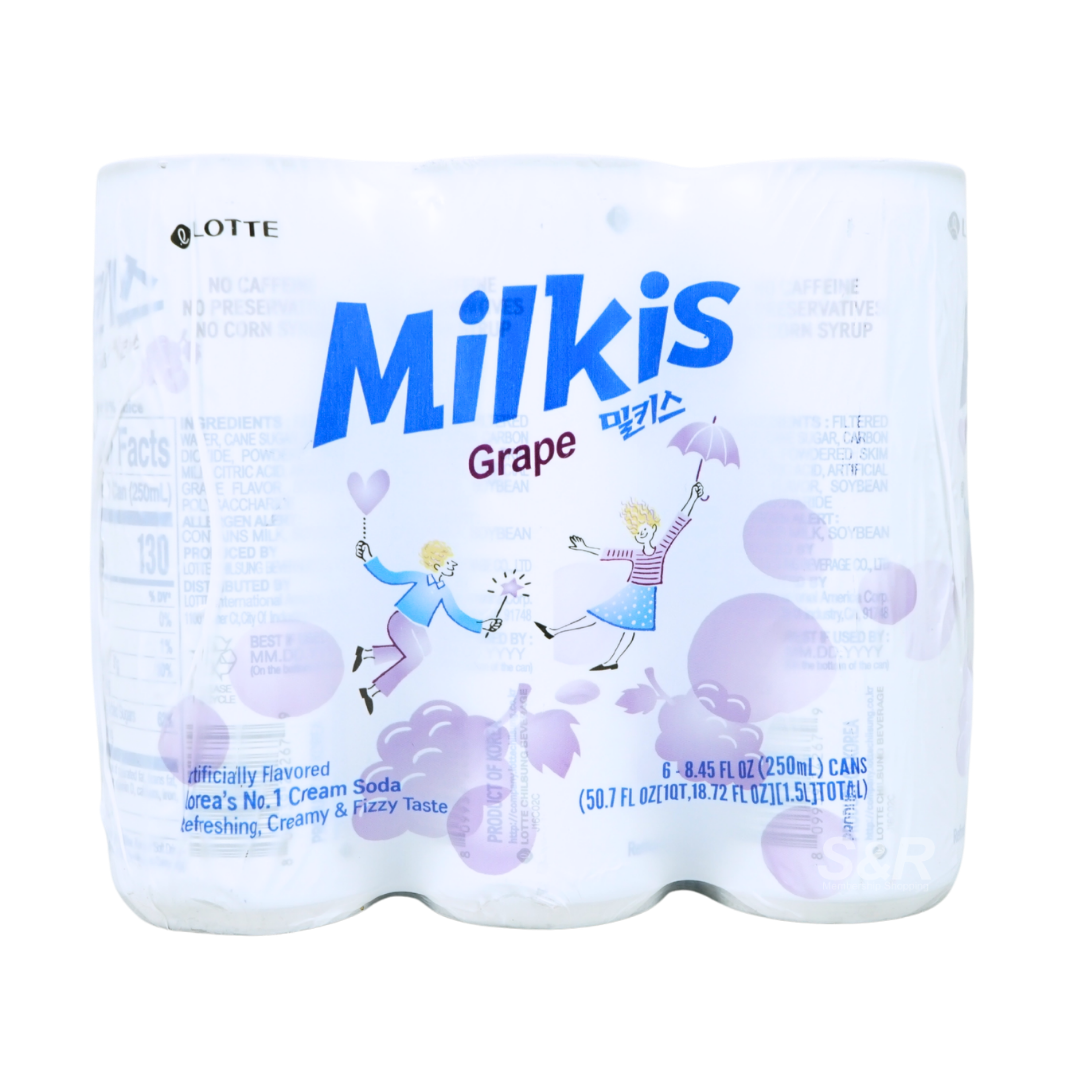 Lotte Milkis Grape Cream Soda 6 x 250mL